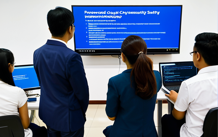 패스워드 관리 시스템의 글로벌 트렌드 - **Image Prompt 1:** "A diverse group of people attending a cybersecurity awareness workshop in Bangk...