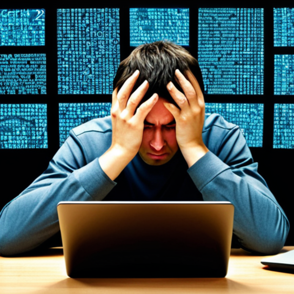 패스워드 관리 시스템의 기술적 도전 과제 - **Prompt 1: The Password Overload**
A highly detailed, realistic illustration depicting a person...