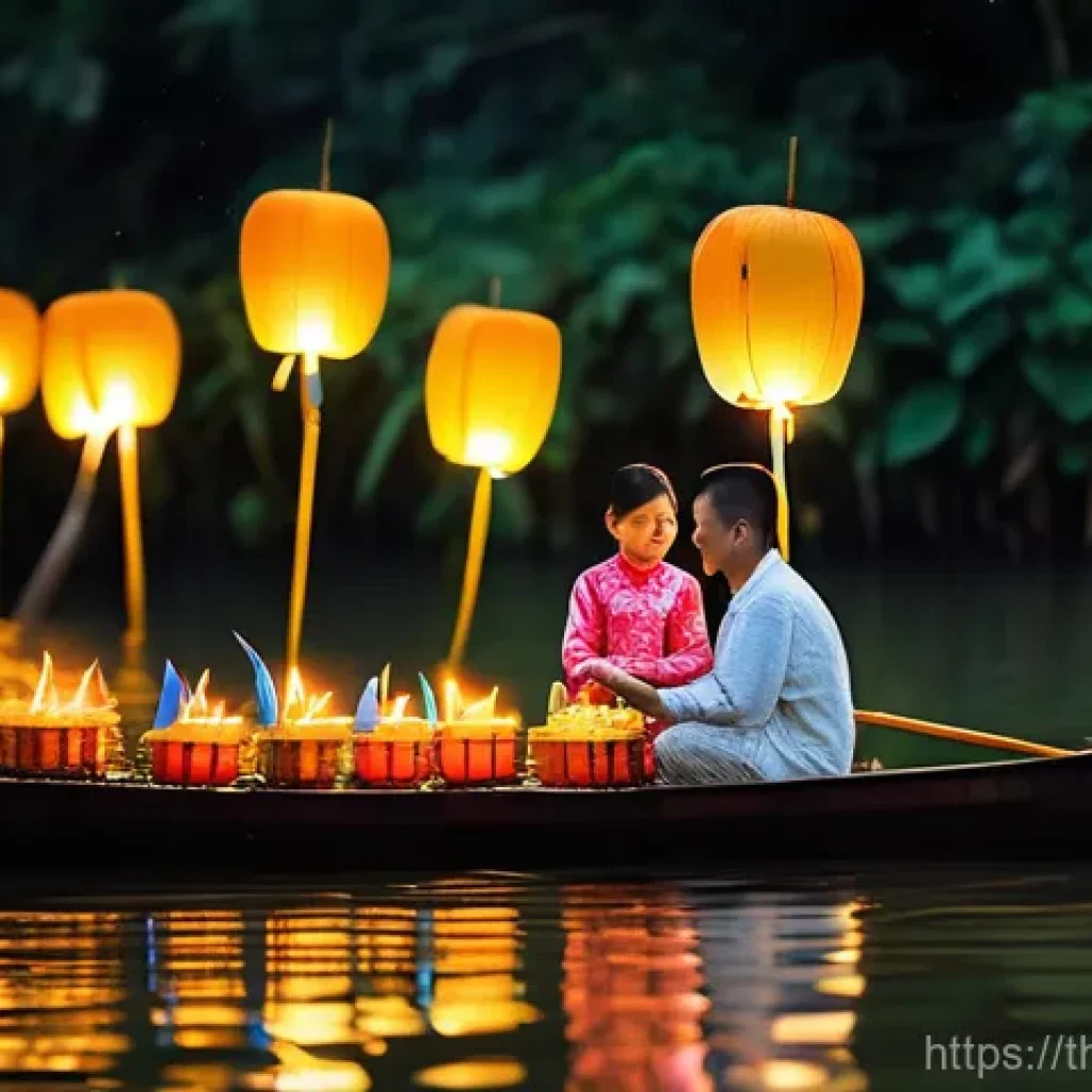 비밀번호 안전성을 위한 체크리스트 - **Prompt:** A heartwarming scene of a Thai family enjoying a traditional Loy Krathong festival eveni...