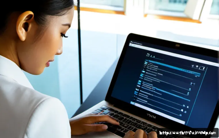 Home 17 패스워드 관리 시스템의 보안 정책 - Photorealistic cybersecurity workspace in a modern Bangkok office, Thai professional carefully revie...